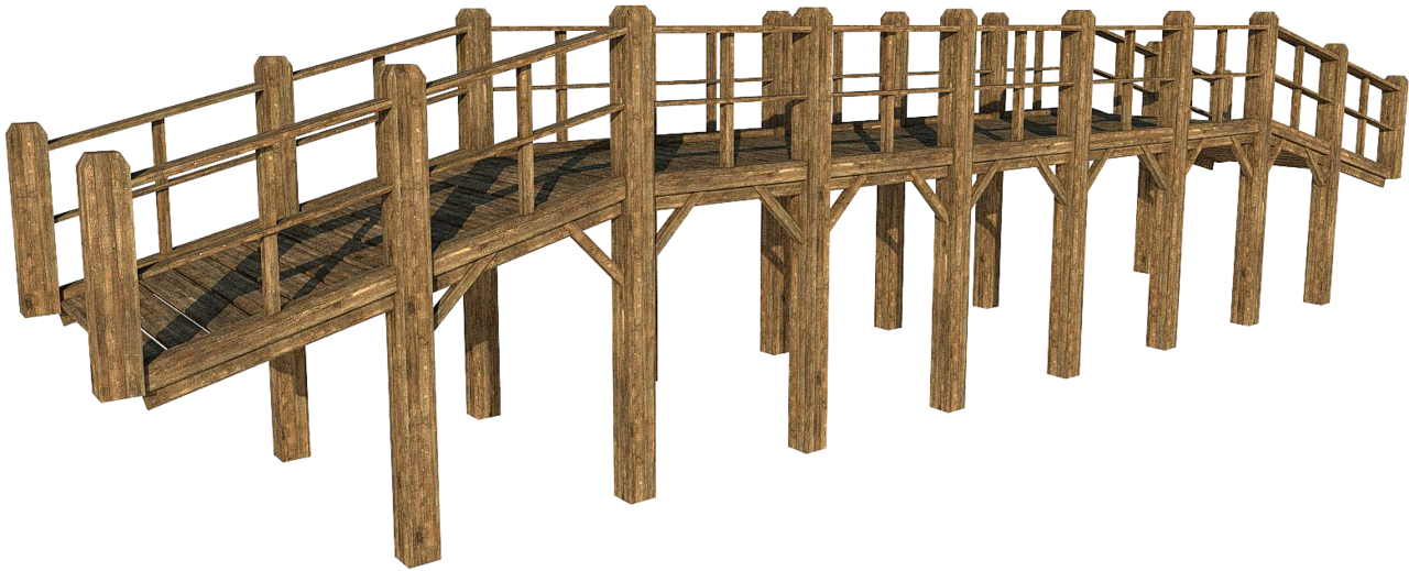 A Wooden Bridge With Railings