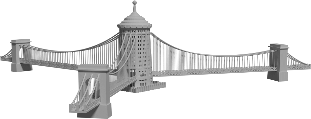 A White Model Of A Bridge