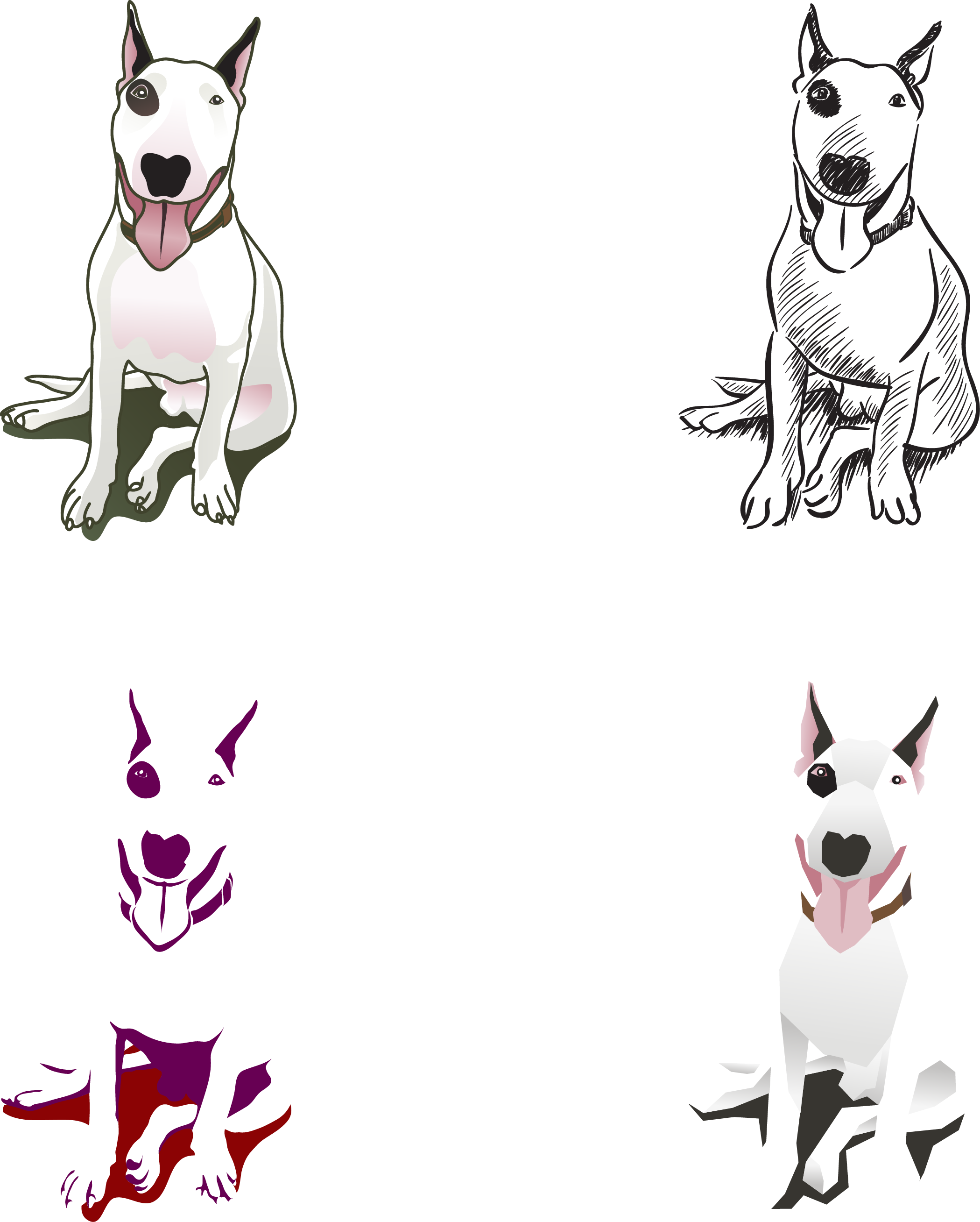 A Group Of White Dogs