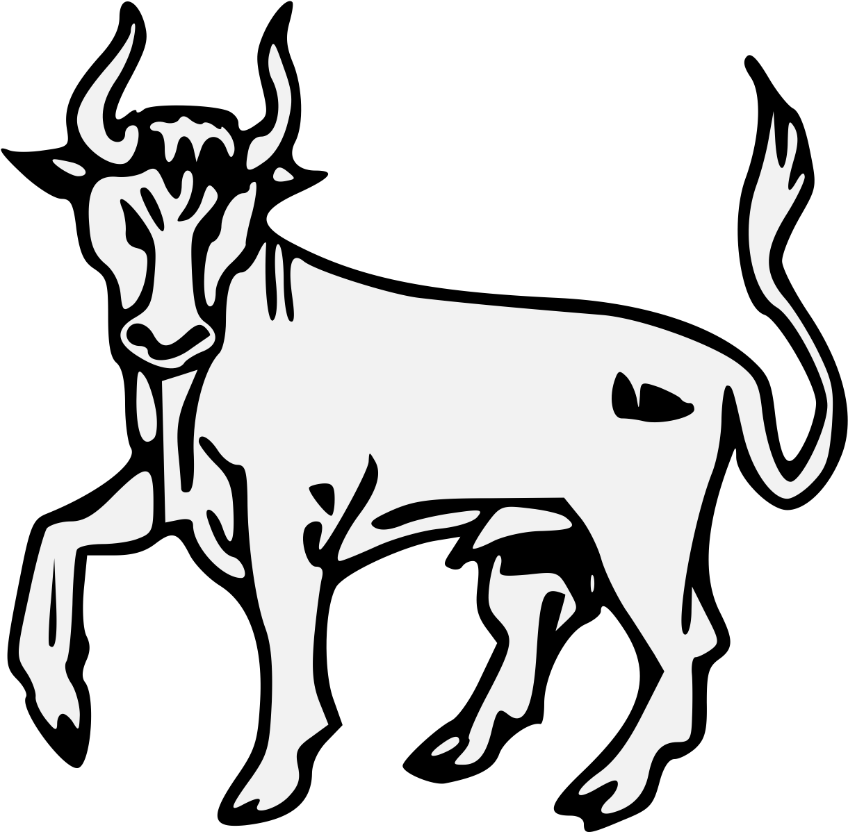 A White Bull With Horns
