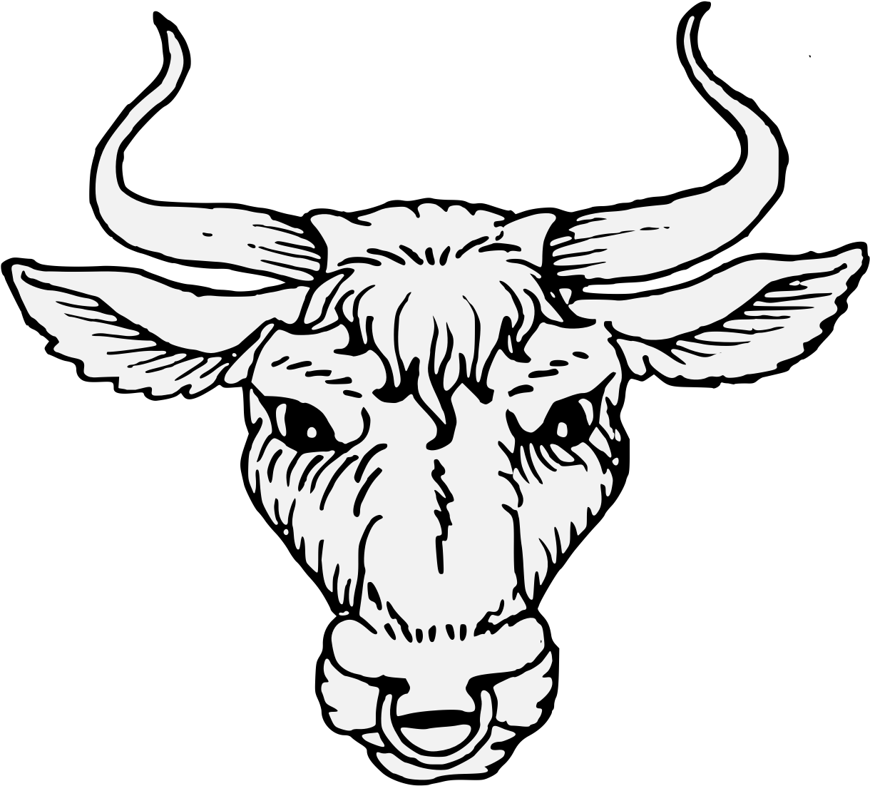 A White Drawing Of A Bull's Head