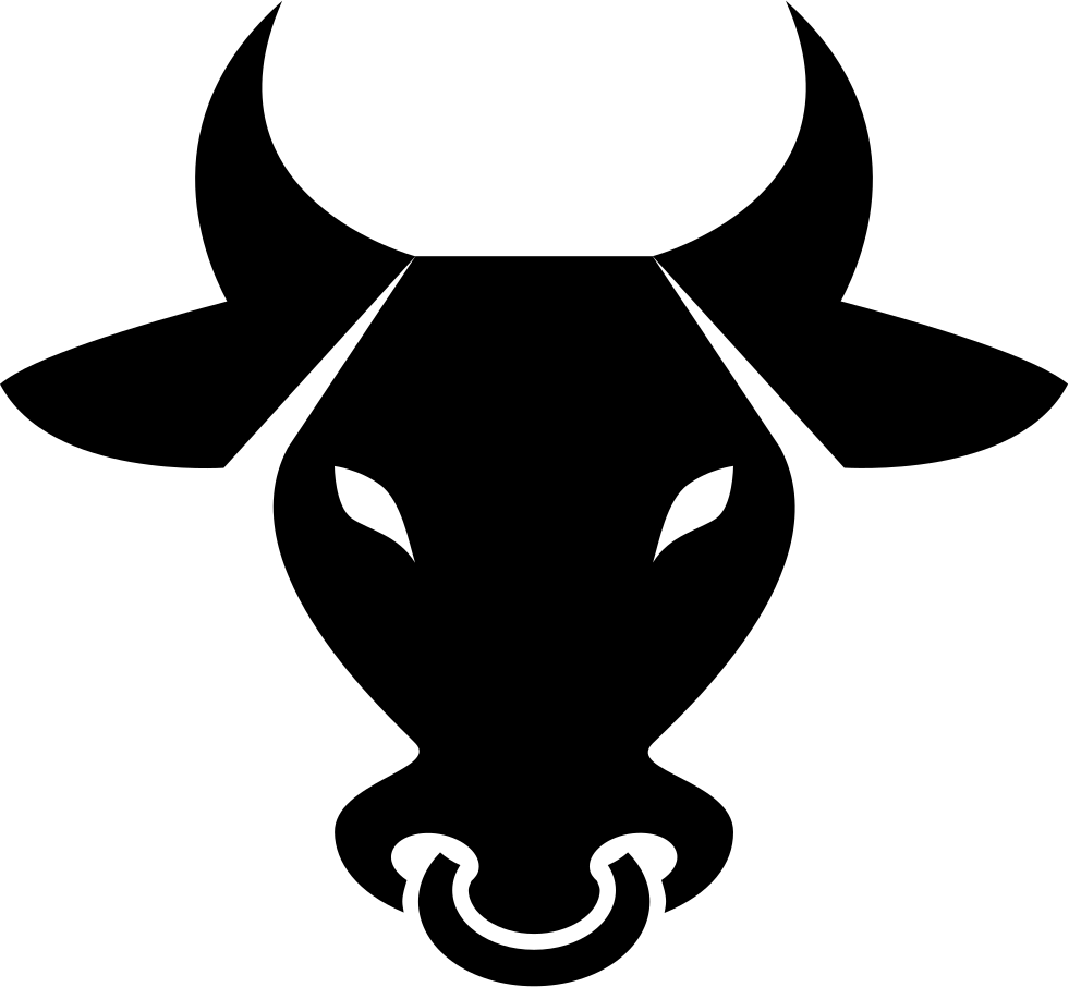 A Black And White Image Of A Bull's Head