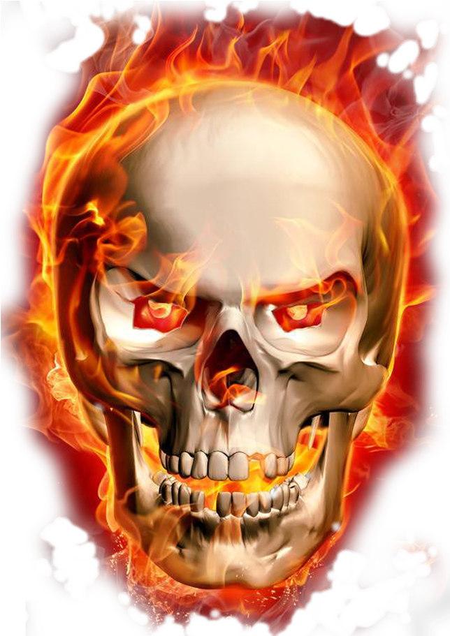 A Skull With Flames On It