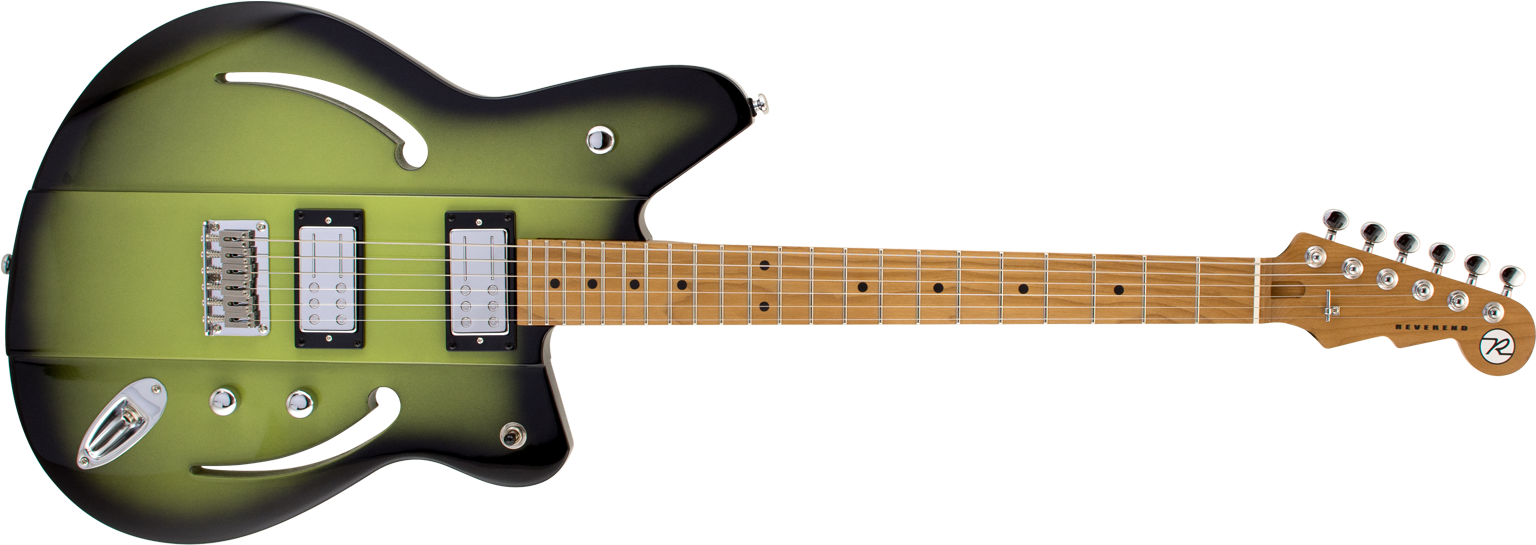 A Green And Black Electric Guitar