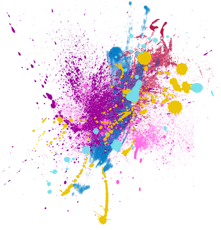 A Colorful Splattered Paint On A Black Background