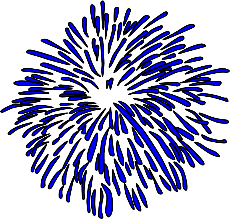A Blue Fireworks In The Sky