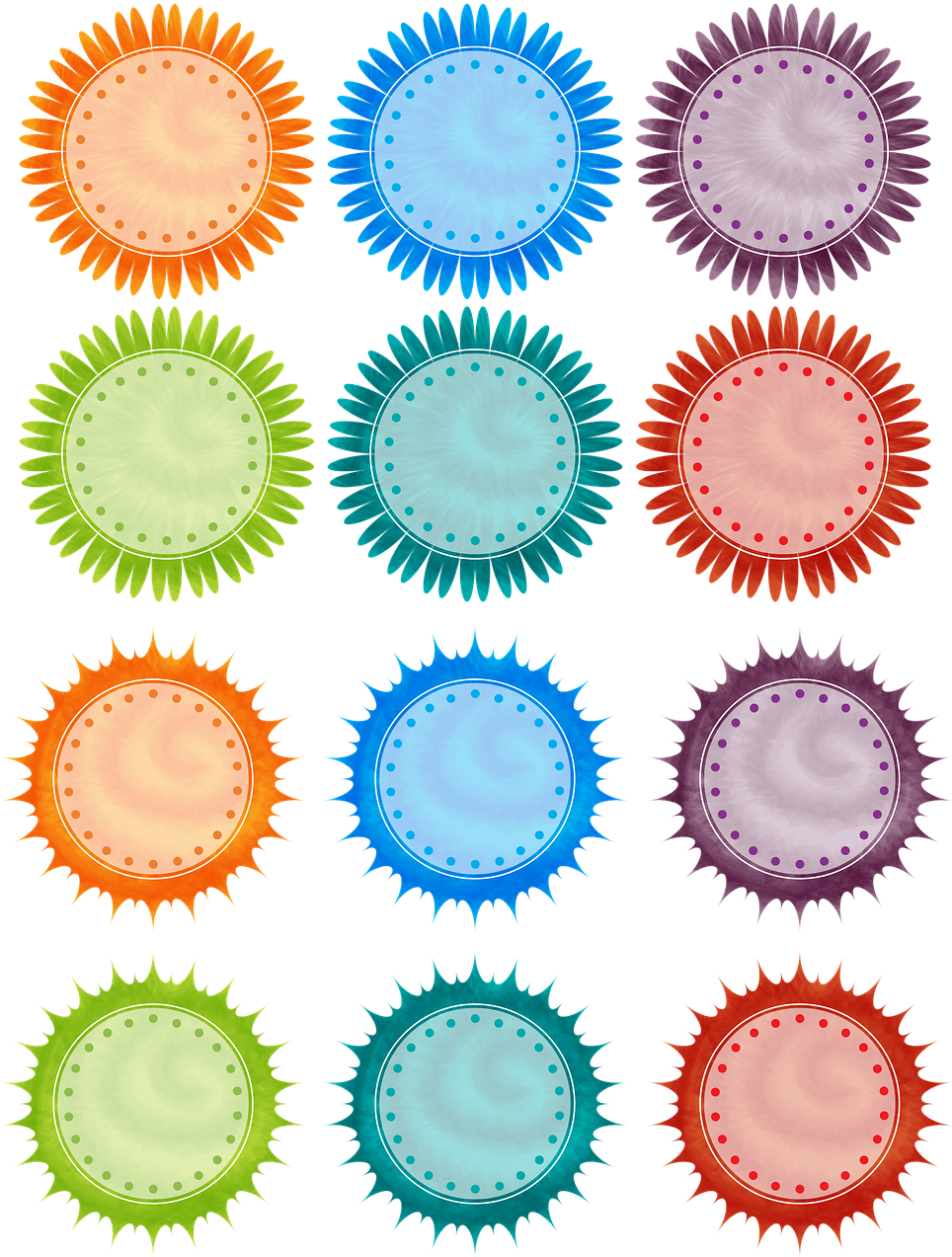 A Group Of Colorful Circular Shapes