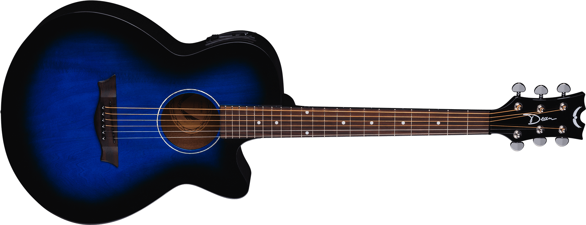 A Blue Guitar With A Black Background