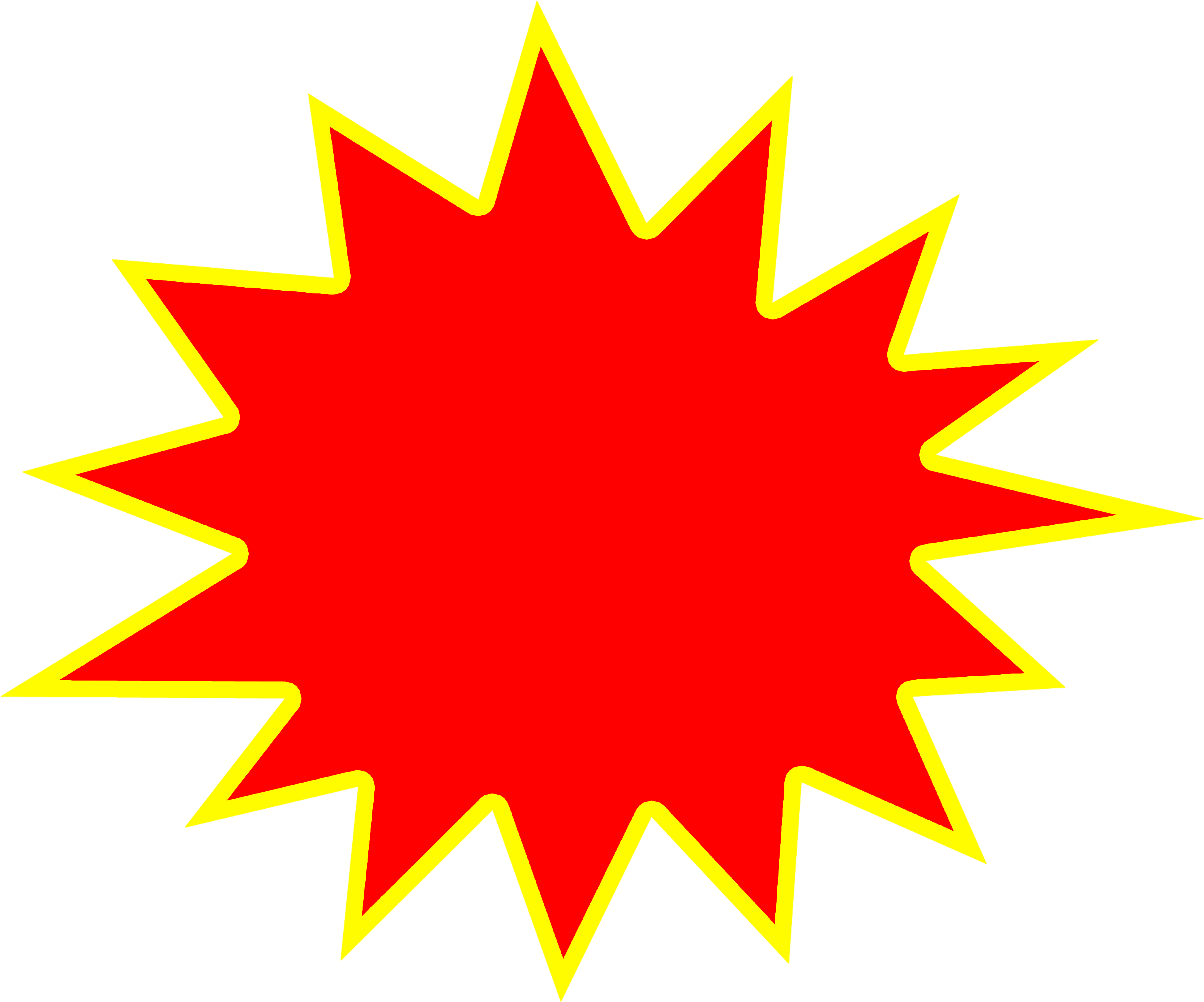 A Red And Yellow Starburst