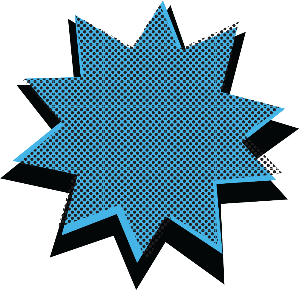 A Blue Star With Black Dots