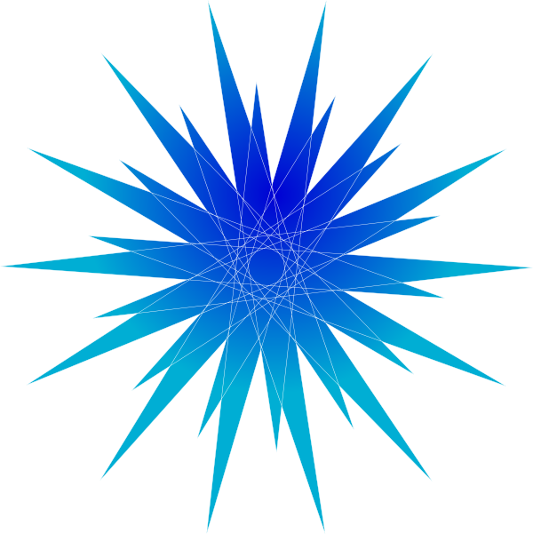 A Blue Star With Many Pointed Points
