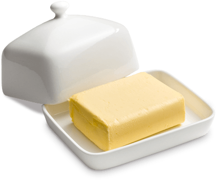 A Butter In A White Dish