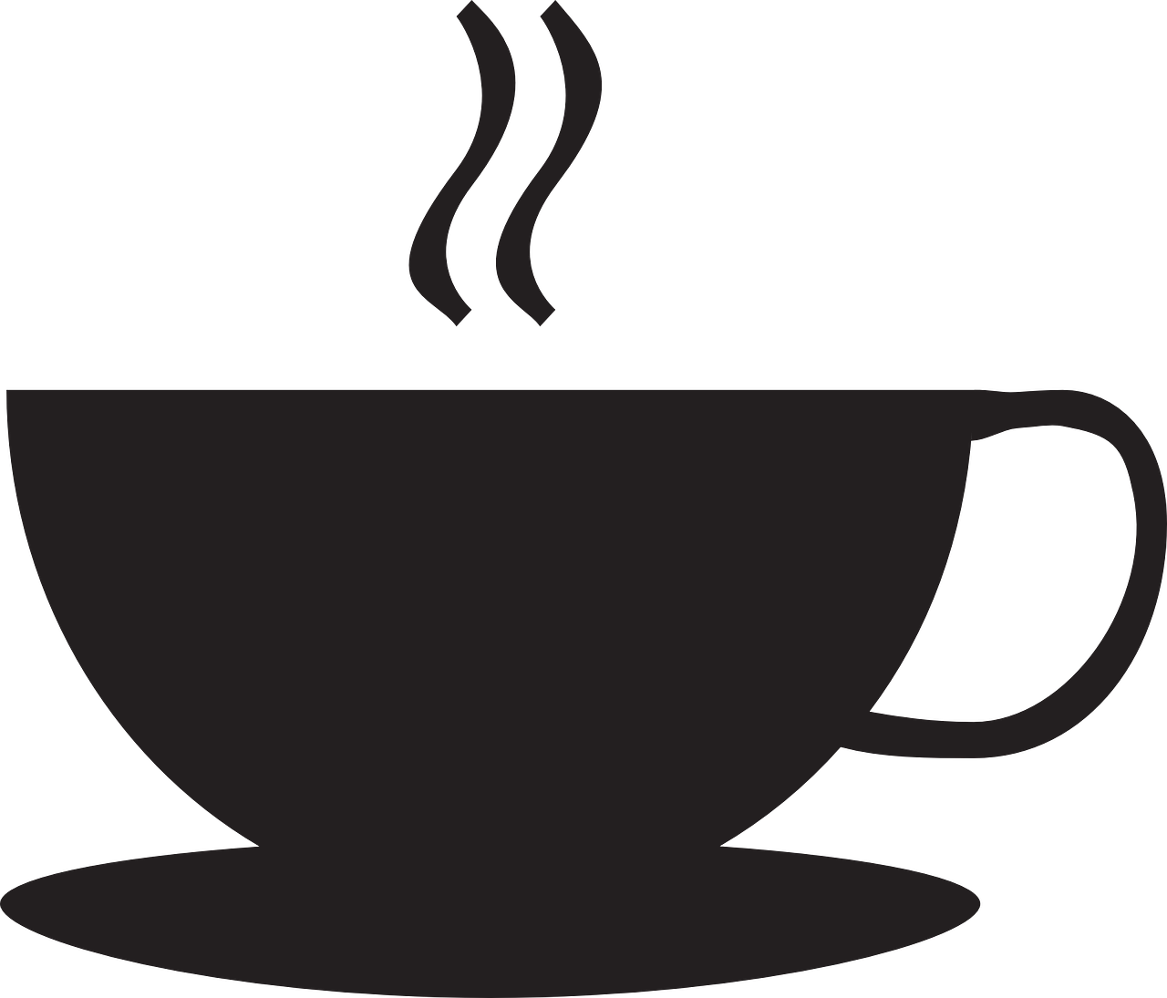 A Black And White Silhouette Of A Cup