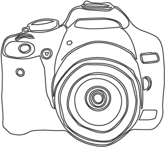 A Black And White Drawing Of A Camera