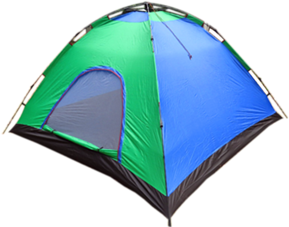 A Green And Blue Tent