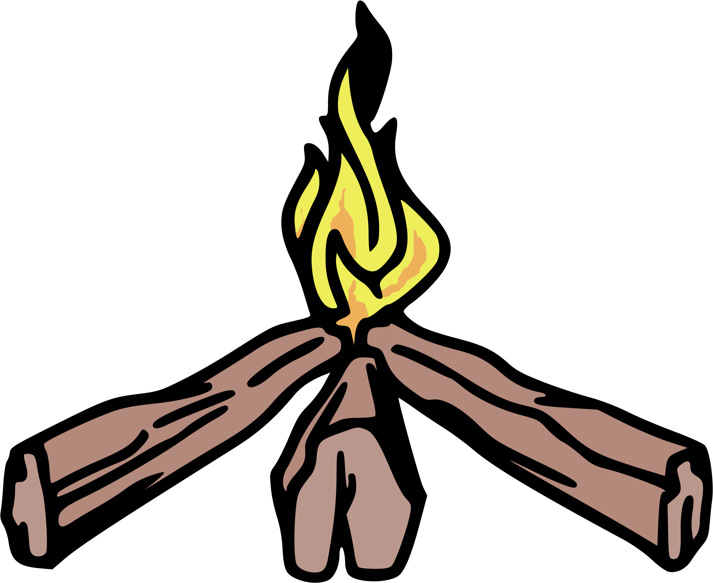 A Drawing Of Hands Holding A Fire