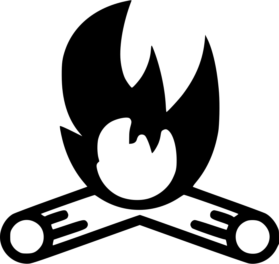 A Black And White Drawing Of A Fire