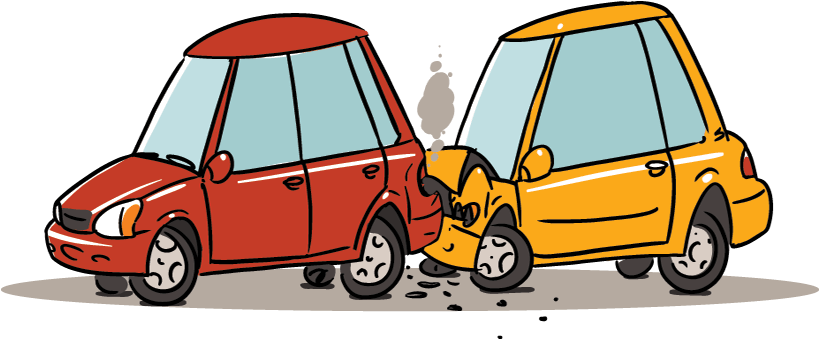 A Cartoon Of A Car Crash