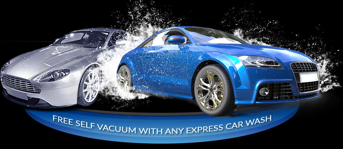 A Blue Car With A Vacuum With A Black Background