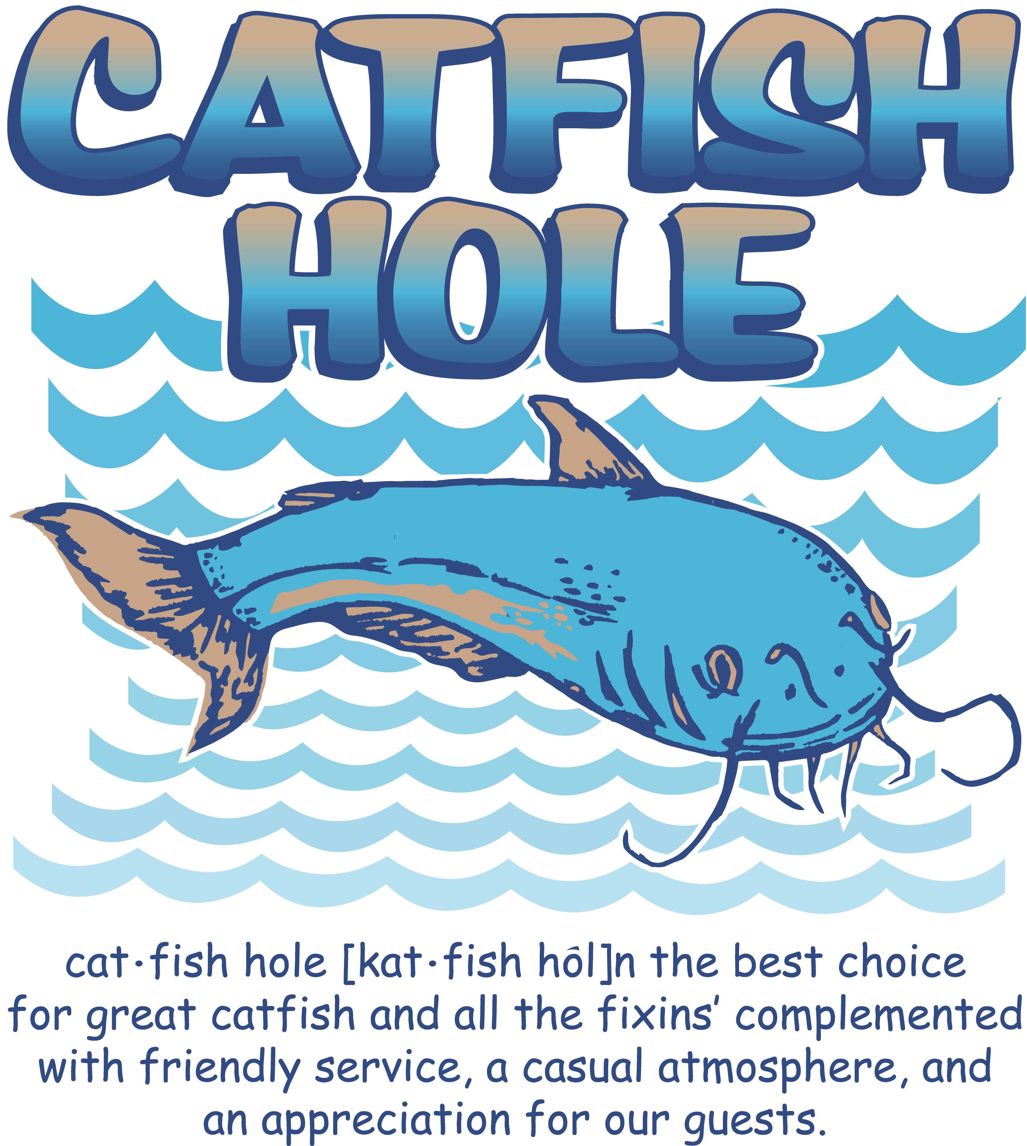 A Blue Fish With Text Overlay