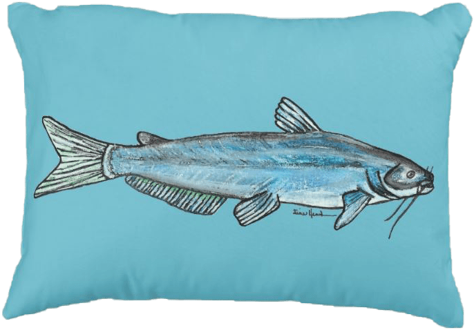 A Drawing Of A Fish On A Pillow