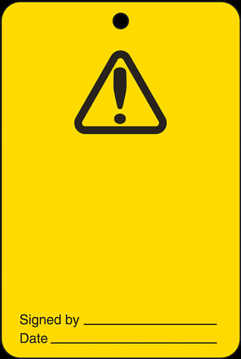 A Yellow Sign With A Black Triangle