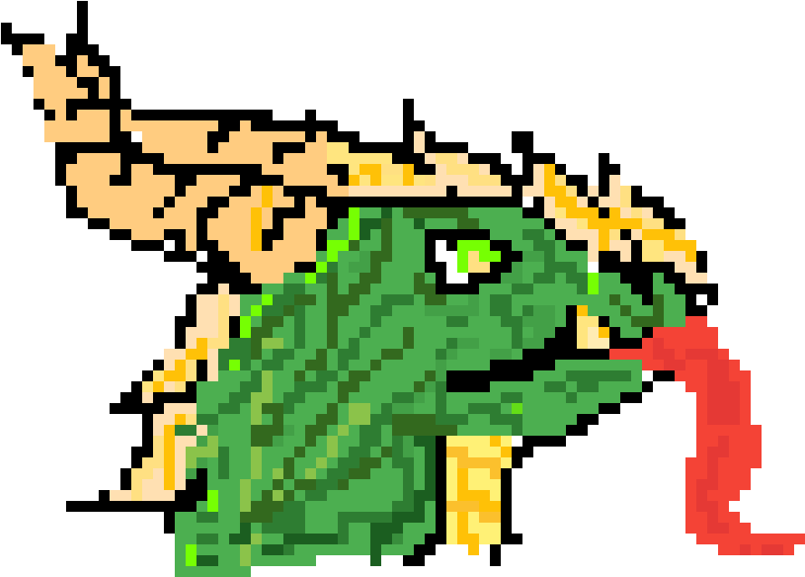 A Pixel Art Of A Dragon