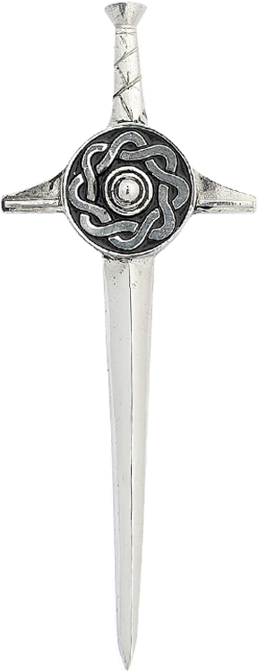 A Silver Sword With A Design On It