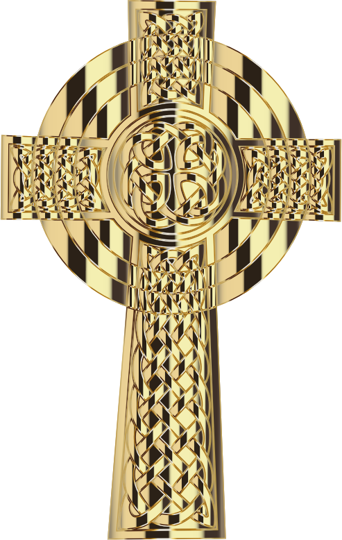 A Gold And Black Celtic Cross
