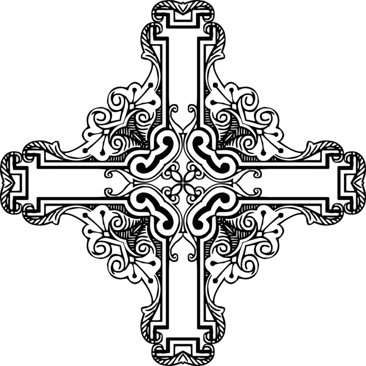A Black And White Image Of A Cross