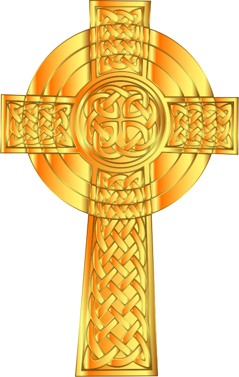 A Gold Cross With A Cross In The Middle