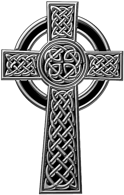 A Silver Celtic Cross With A Circle And A Cross In The Middle