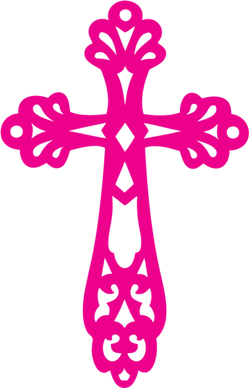 A Pink Cross With Black Background
