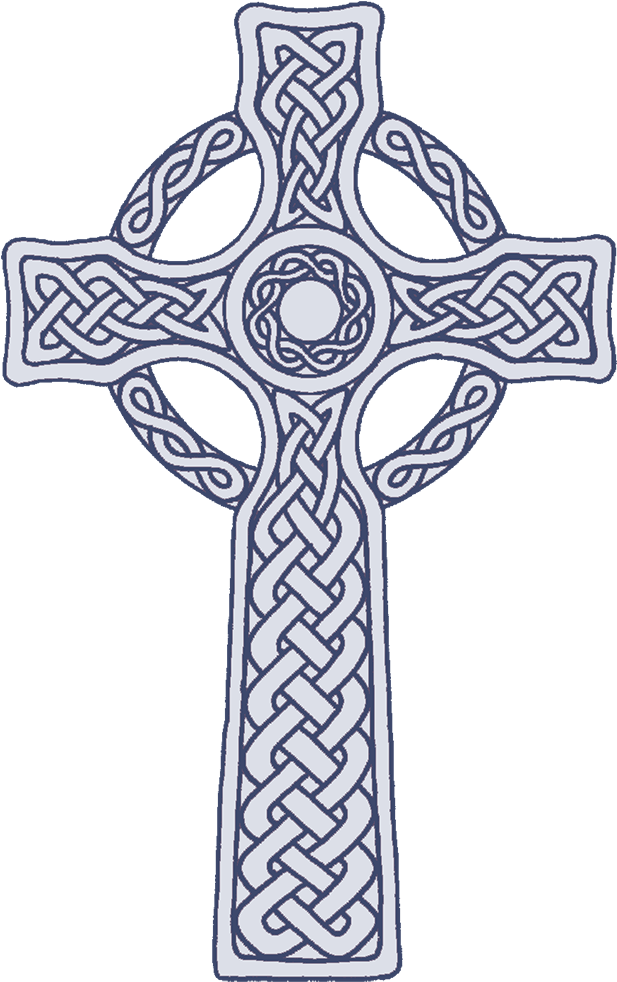 A White And Blue Celtic Cross