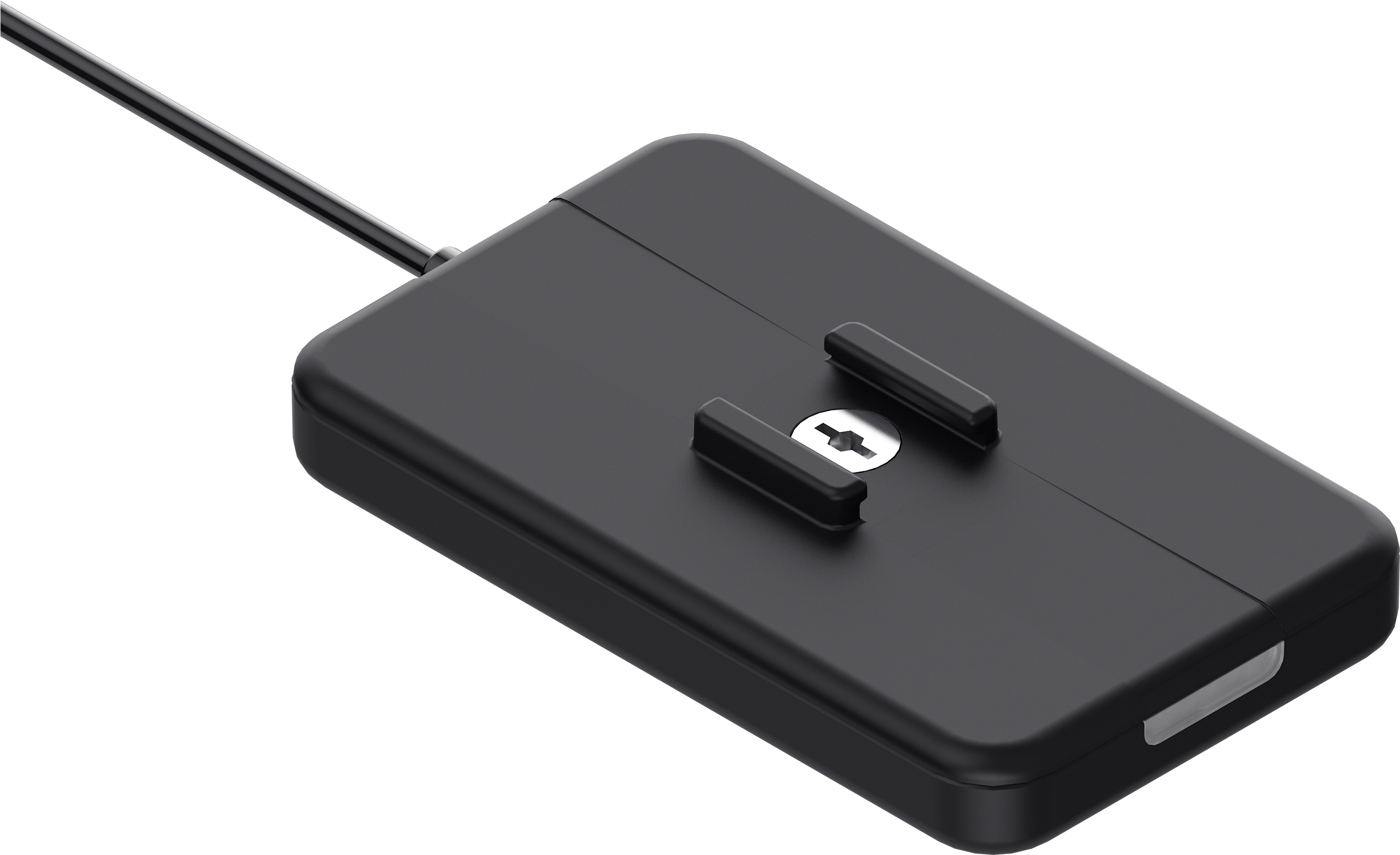A Black Device With A Black Cord