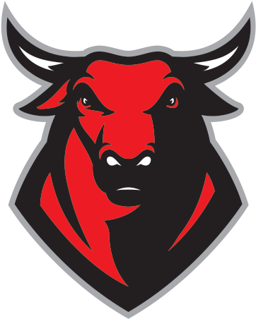 A Red And Black Bull Head