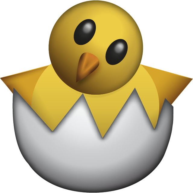 A Yellow Chick In An Egg Shell