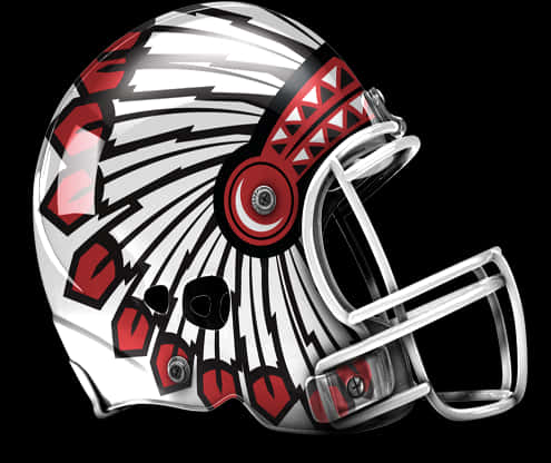 A Football Helmet With A Design On It