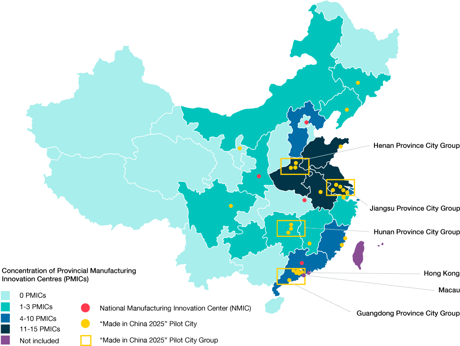 A Map Of China With Different Colored Areas