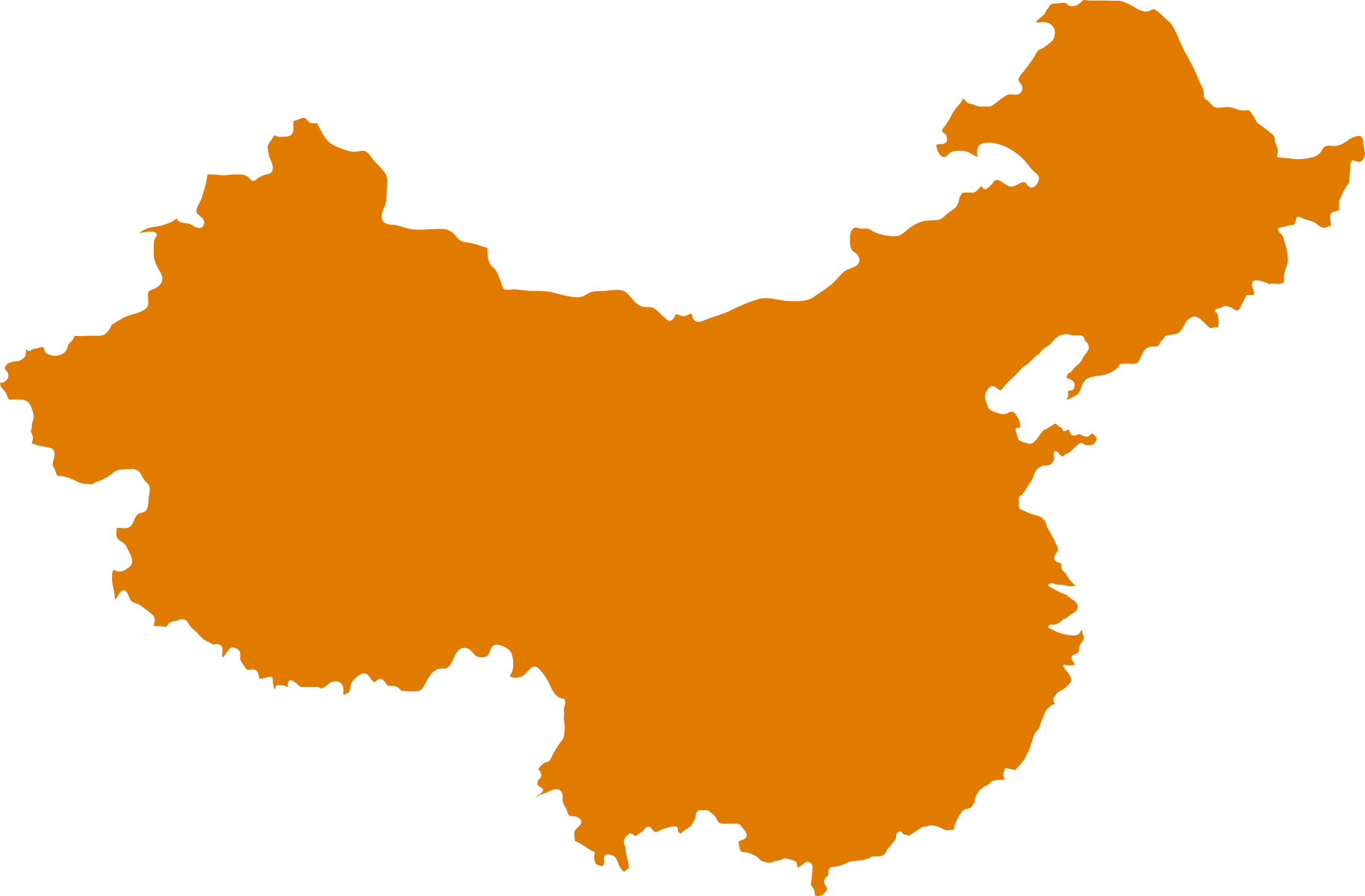 An Orange Outline Of A Country