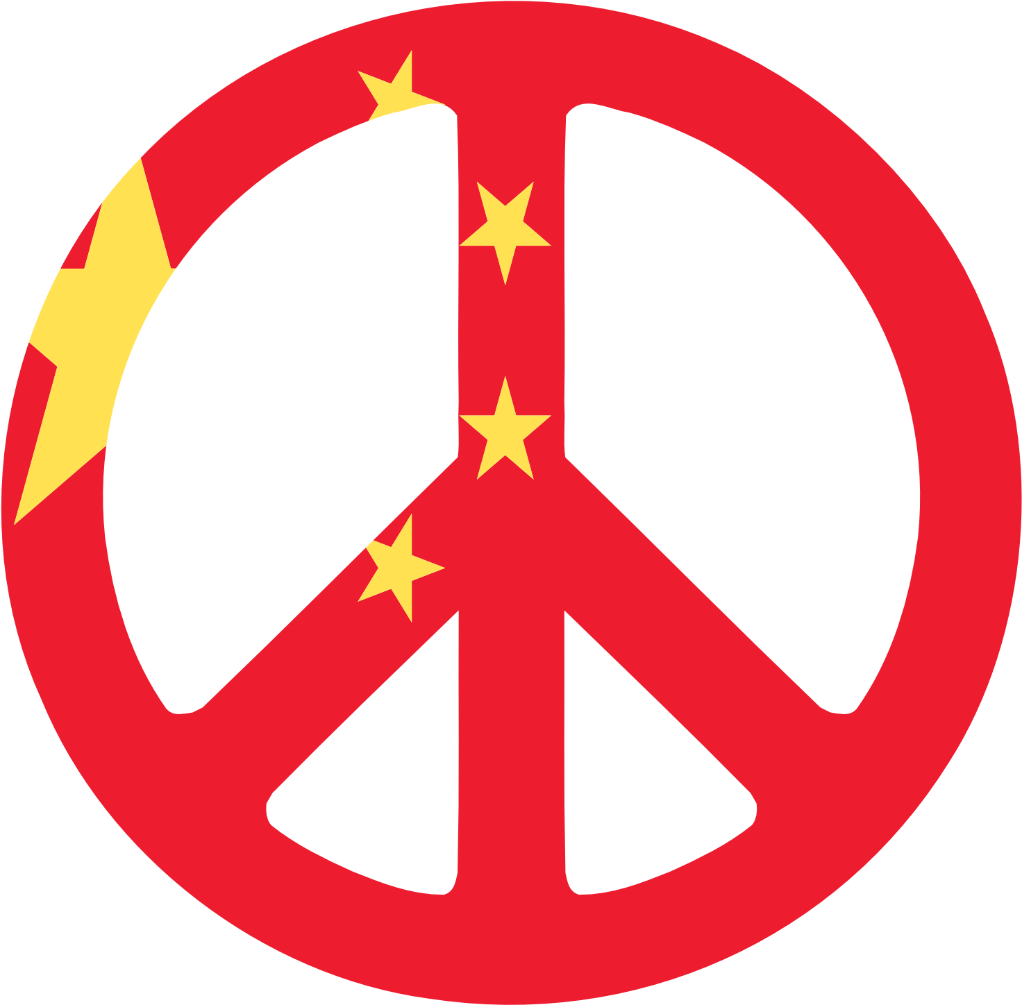A Peace Sign With Stars And A Flag