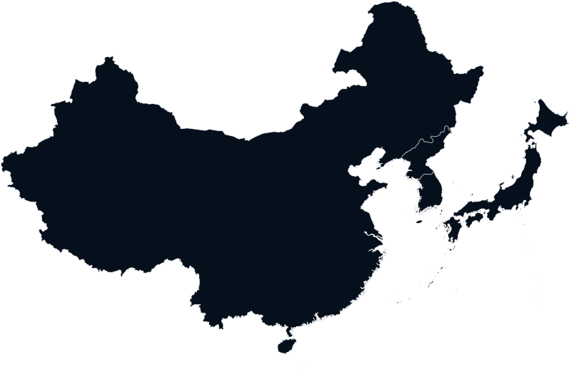 A Map Of China With White Lines On It