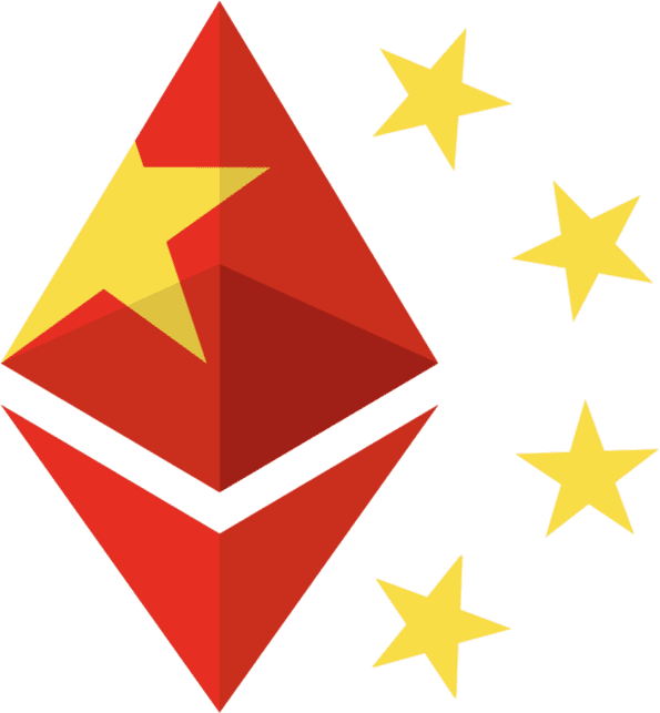 A Red Diamond With Yellow Stars