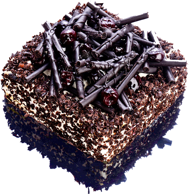 A Chocolate Cake With Black Sprinkles
