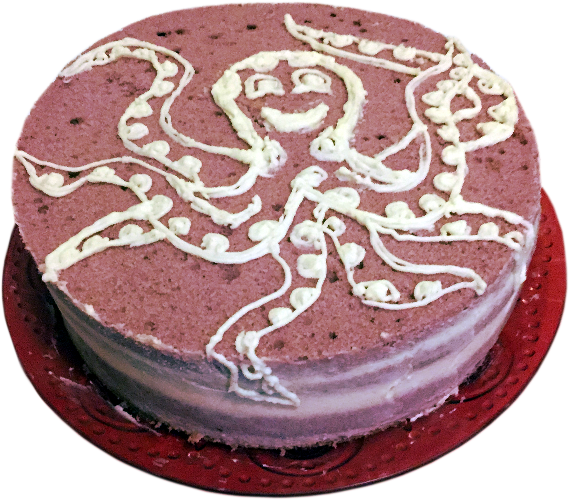 A Cake With A Octopus Design On It