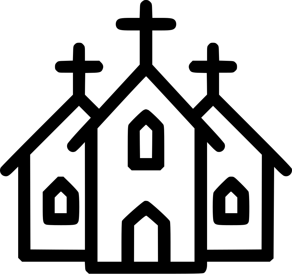 A Black Outline Of A Church