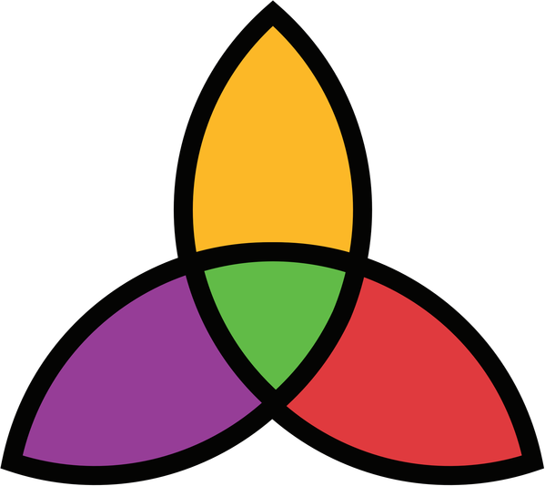 A Colorful Logo With Black Outline