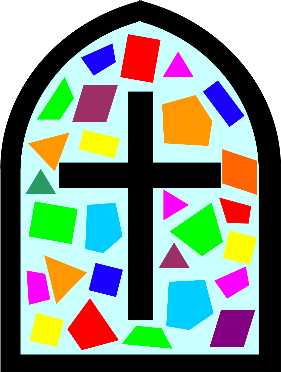 A Colorful Cross In A Window
