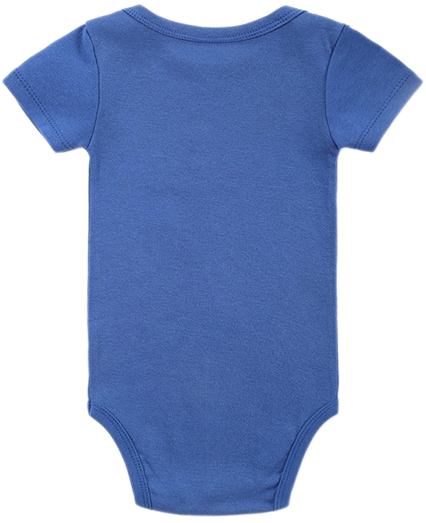 A Blue Baby Bodysuit On A Black Background