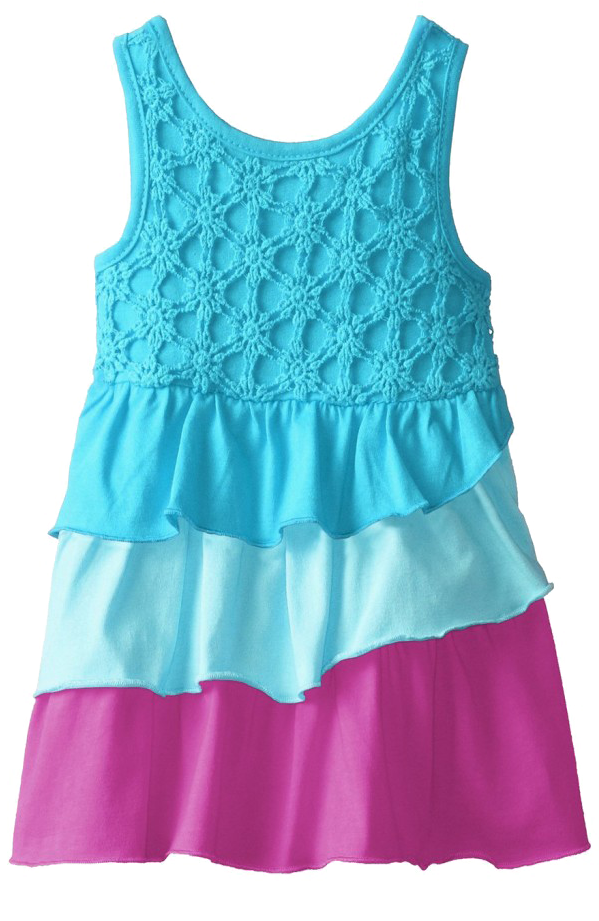 A Blue And Pink Dress